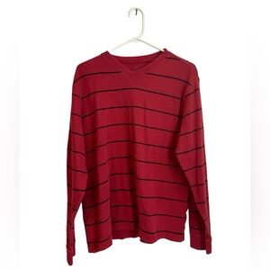 Vintage Faded Glory‎ Men's Red & Black V Neck Sweater Size L (42-44)